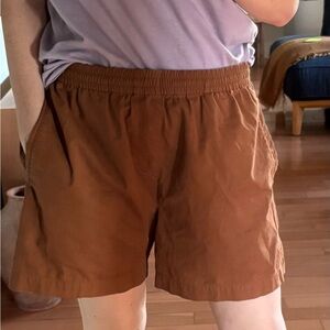 Shades of Grey by Micah Cohen Brown Cotton Twill Shorts